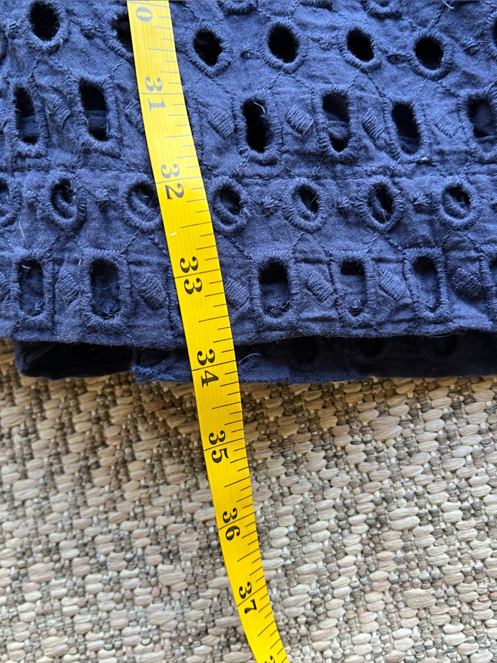 Anthropologie Somerset Eyelet Maxi Skirt Navy Blue Cotton Womens Small - Picture 3 of 6